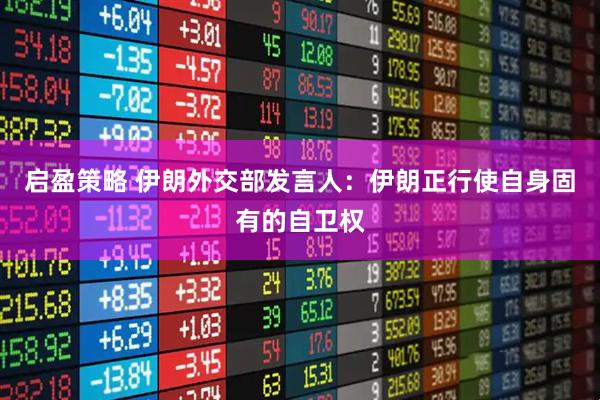 启盈策略 伊朗外交部发言人：伊朗正行使自身固有的自卫权