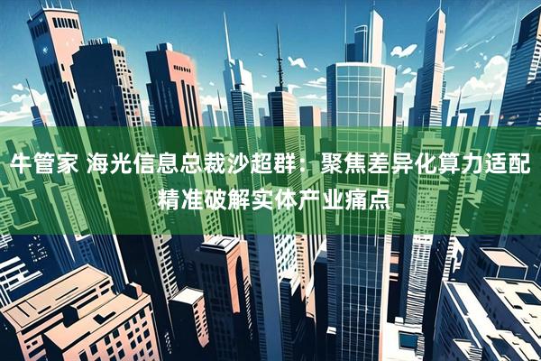 牛管家 海光信息总裁沙超群:聚焦差异化算力适配 精准破解实体产业痛点